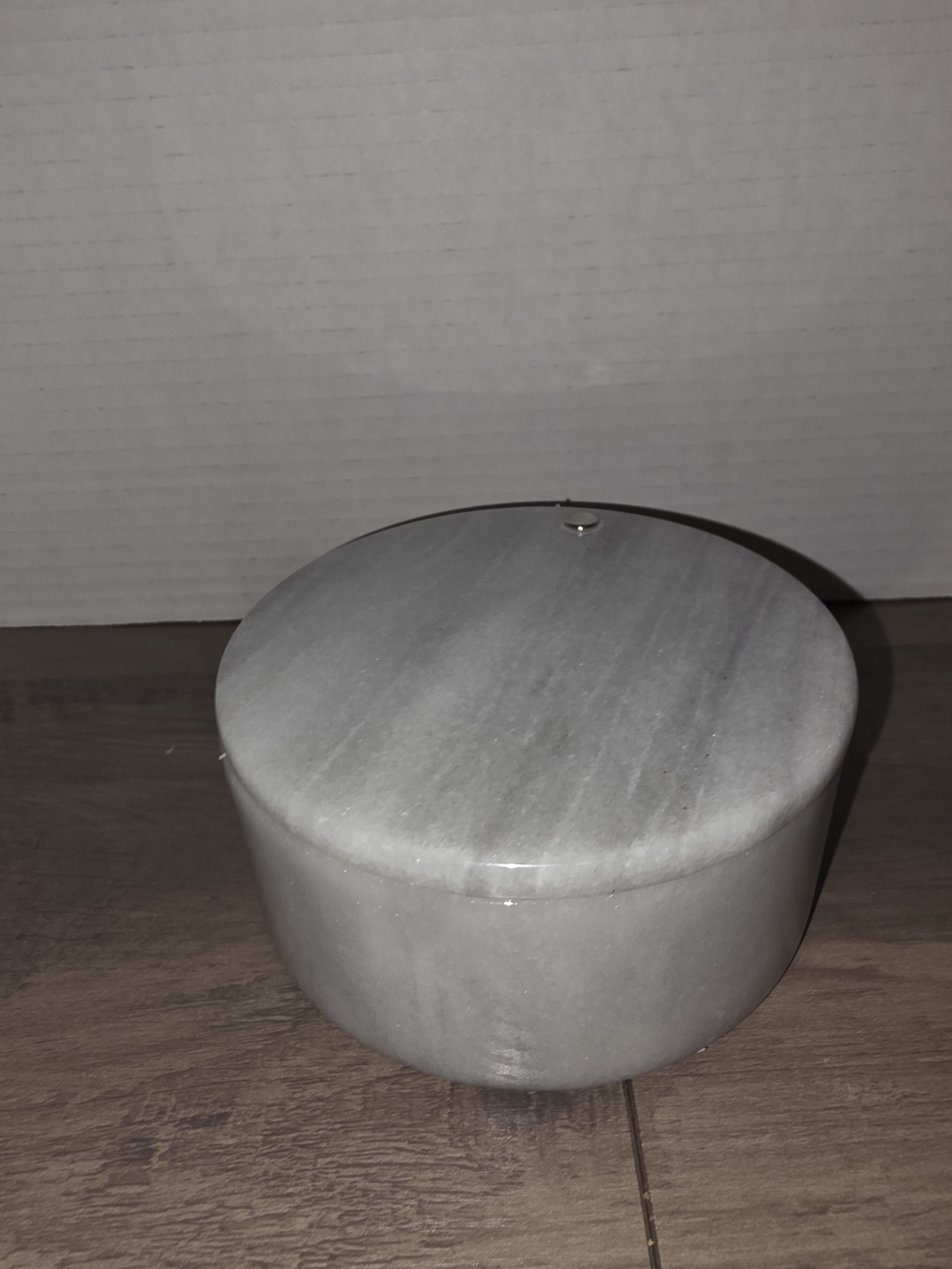 Vintage Made In Taiwan Marble Salt Cellar Double Compartment w/ Swivel Lid